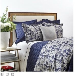 Ann Gish Scratch Duvet Set Navy/Silver